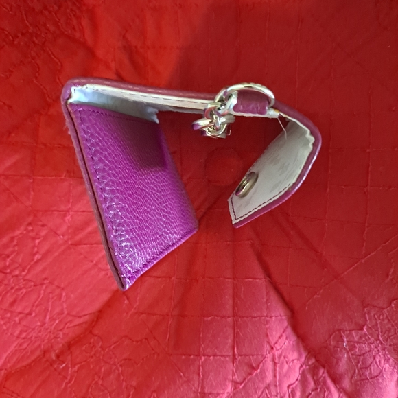 Genuine leather id/cc holder with attachment clip - Picture 2 of 3